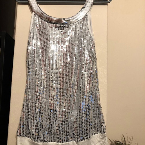 Lame blouse with silver sequins like new, size S