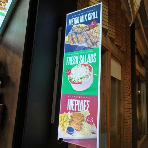 Ηλεκτρονική ταμπέλα διπλής όψης Smart Led Rollup Roof 100 37x100cm καινούργια