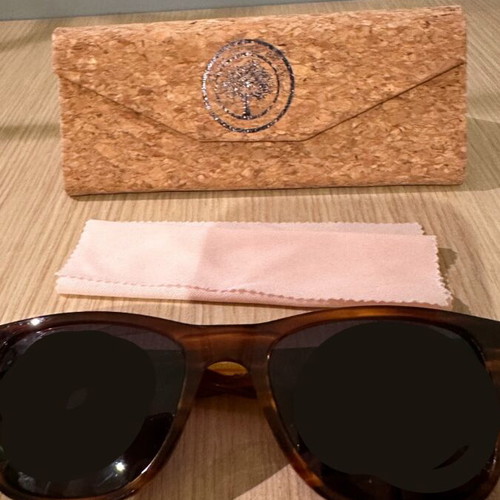 Sunglasses made from recyclable materials like new, brown
