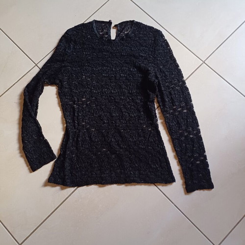 Lace stretch blouse like new, black, size XL