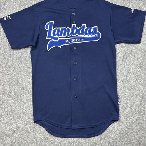 Majestic CoolBase McMaster Lambdas Custom Baseball Jersey Navy Size S used