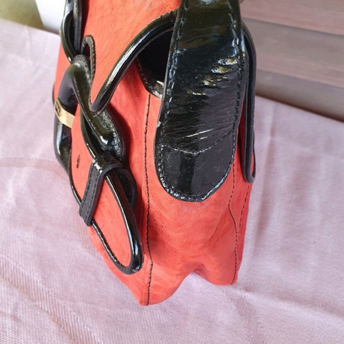 Fendi shoulder bag used, red and orange, leather
