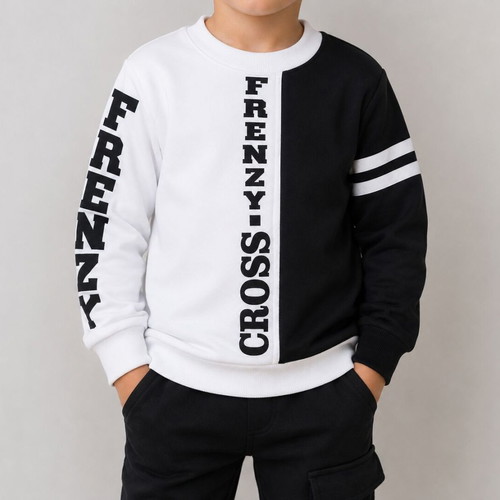 FRENZY sweatshirt for boy 4 years old, new, white and black