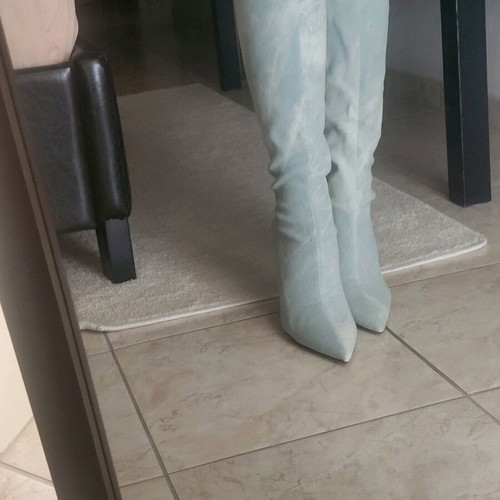 H&M denim boots new, knee-high, size 40