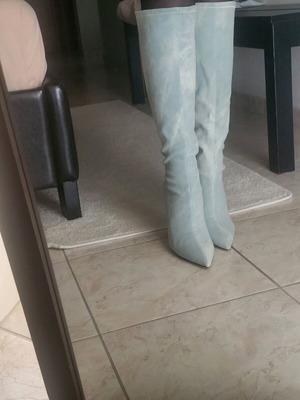 H&M denim boots new, knee-high, size 40