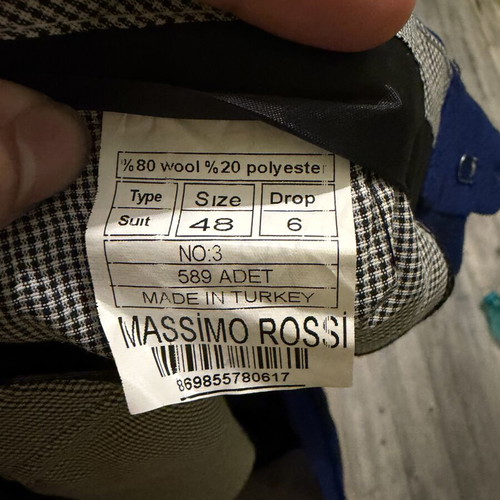 Massimo Rossi men's suit, blue, size 48