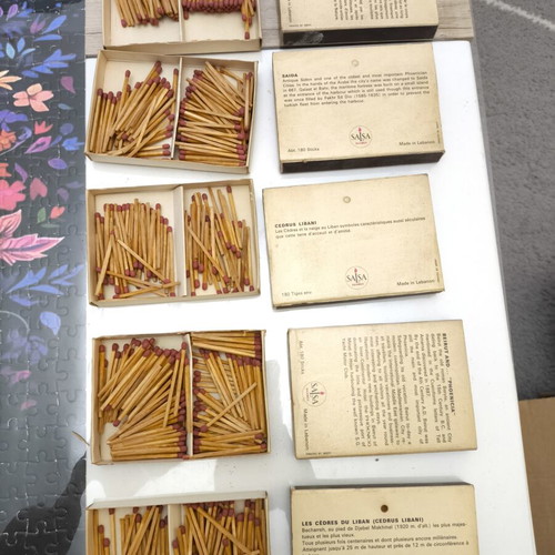 Vintage Large Matchboxes Set of 5 from Lebanon used
