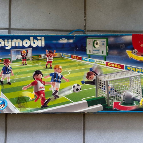 Playmobil football field toy used, authentic collectible
