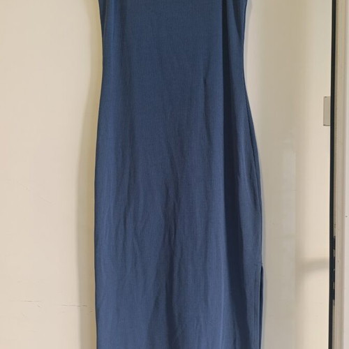 Rib midi dress blue, like new, one size