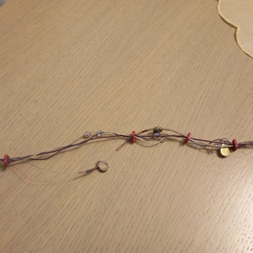 Necklace with designs used, multicolored