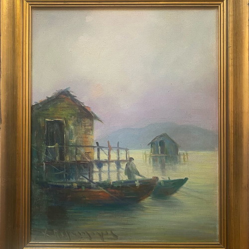 Oil painting by Charalambos Palaiologos on canvas 50x60