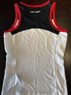 Dunlop Aerocool sports tank top, white and red, size M