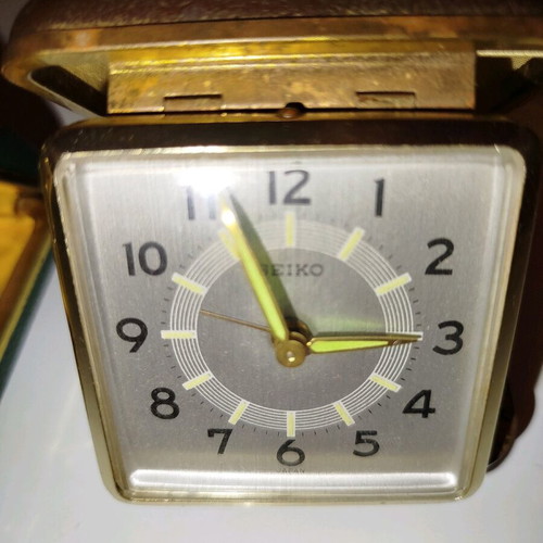 Travel clocks used, set of 4 vintage pieces