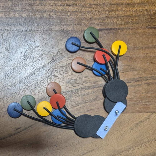 Colorful earrings with silicone cord and rubber parts, new