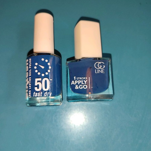 Blue nail polish like new, student set of 2