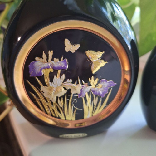 Two Japanese porcelain vases 24KT gold, new