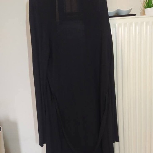 Black cardigan one size like new with belt and soft texture