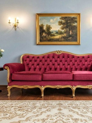 Louis XV living room set like new, fully restored, 1 sofa 2 armchairs 2 chairs