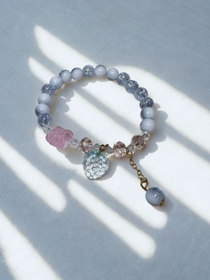 Handmade bracelet with beads Strawberry blue new