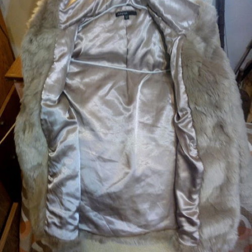 Autograph Faux Fur Coat like new, size 9-10 years, beige cream