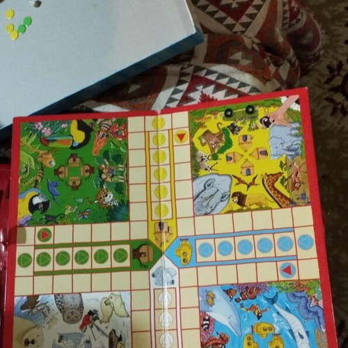Snakes & Ladders and Ludo board games used, with worn box