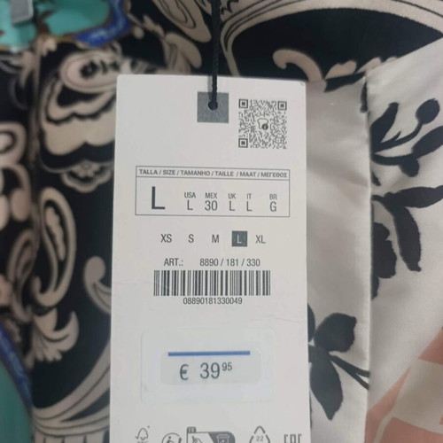 Zara Patchwork Print Satin Trousers new, wide leg, colorful