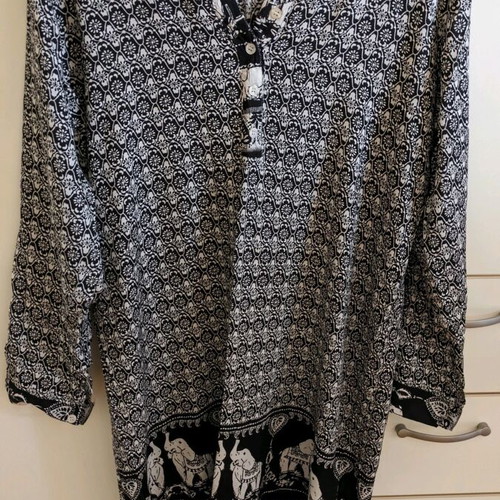 Dress new, 100% cotton, white and black, size L