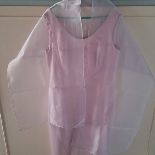 Satin dress pink lilac like new, size L