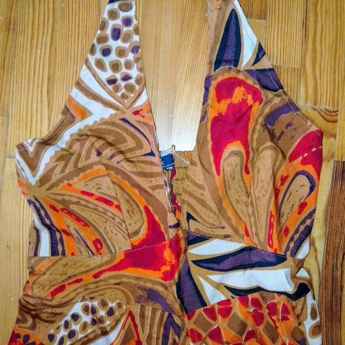 Boho Indian zip culotte viscose jumpsuit new, brown and orange