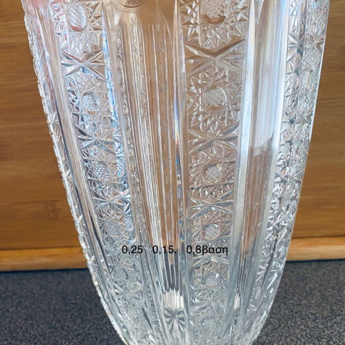 Heavy crystal vase, authentic vintage from former Yugoslavia