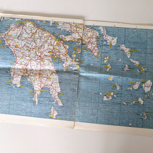 Greece Tourist Map by D.G. Tsopelas used, multilingual edition