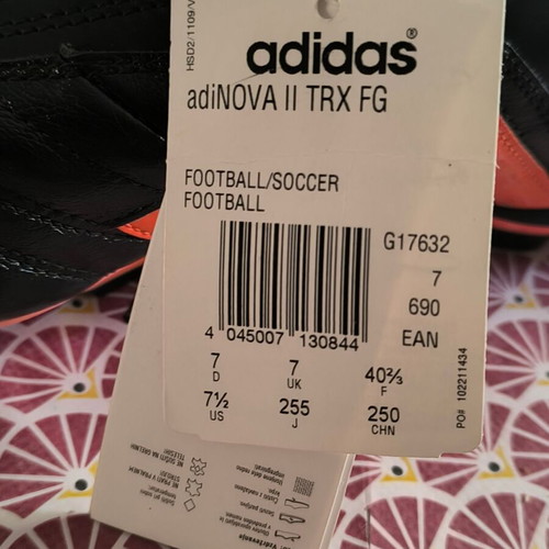 Adidas Men's Football Shoes Black Orange New Size 38.5
