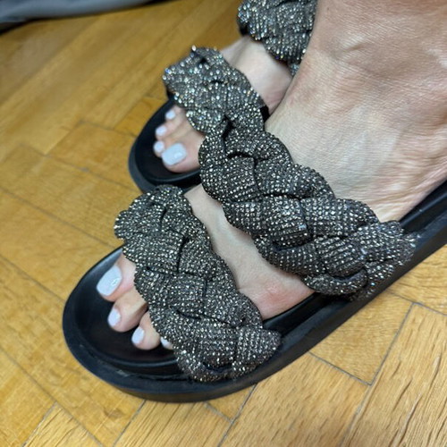 Kurt Geiger sandals with rhinestones new, size 39.5, black