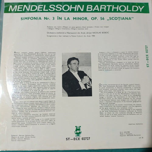 Mendelssohn Bartholdy Symphony No 3 Scotch vinyl like new, classical
