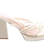 Simmi Faux Snake Strappy Platform Heels Off White new, size 40
