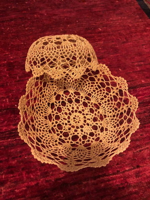 Zara Home 2 gold handmade knitted bowls like new
