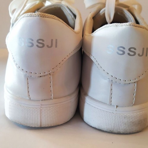 Fashion men's shoes used, casual style, size 44, white and gray