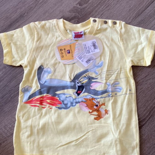 Tom n Jerry Alouette T-shirt new, colorful yellow, ages 2-3