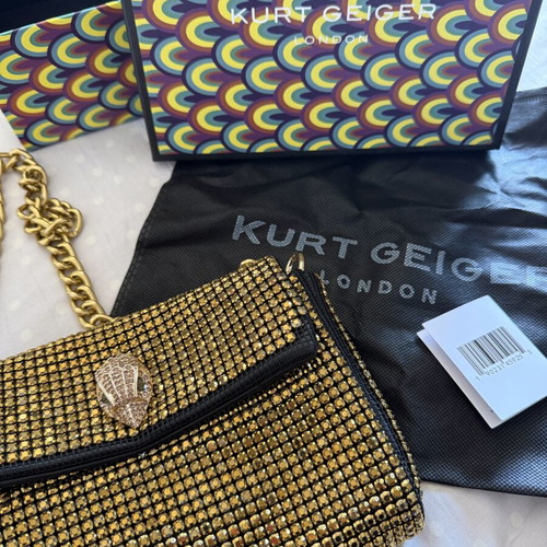 Kurt Geiger shoulder bag new, gold with rhinestones