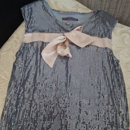 Fornarina dress with sequins and bow, new, sleeveless