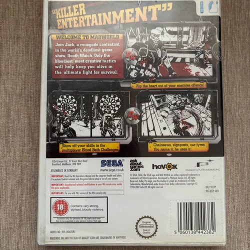 Madworld Nintendo Wii PAL used complete