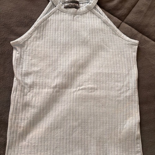 Destination sleeveless rib top size 11-12 years like new, blue
