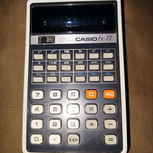 Casio fx-17 vintage calculator used with case