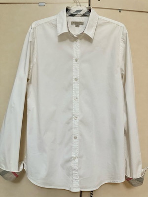 Burberry Brit check collar white slim line shirt size M used