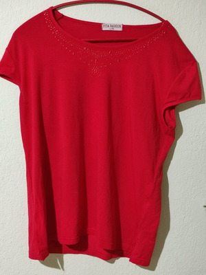 Women's short-sleeve blouse used, red, sizes M and L