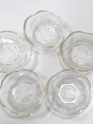Vintage Glass Dessert Plates Set of 5 Like New