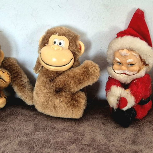 Tsimpi Tsimpi vintage toys used, Greek Santa and plush figures
