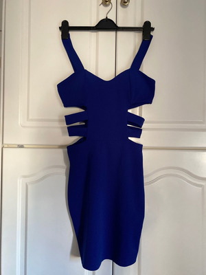 Blue dress with side cutout used, size S