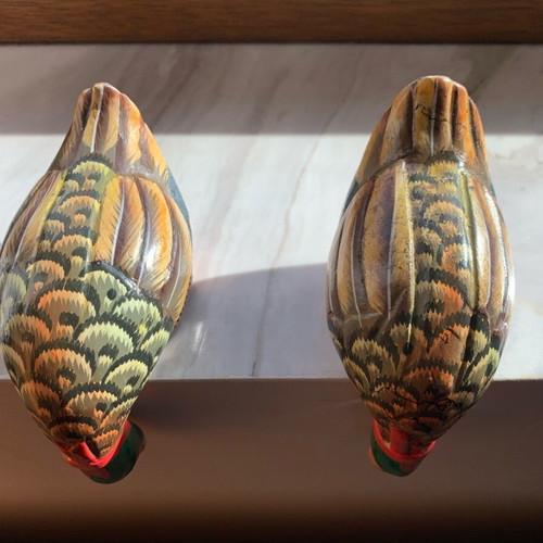 Wooden handmade ducks set of two new