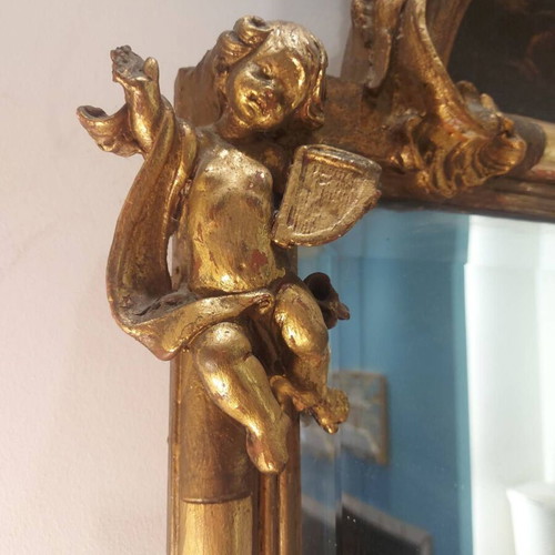 Antique mirror with authentic gold leaf, like new